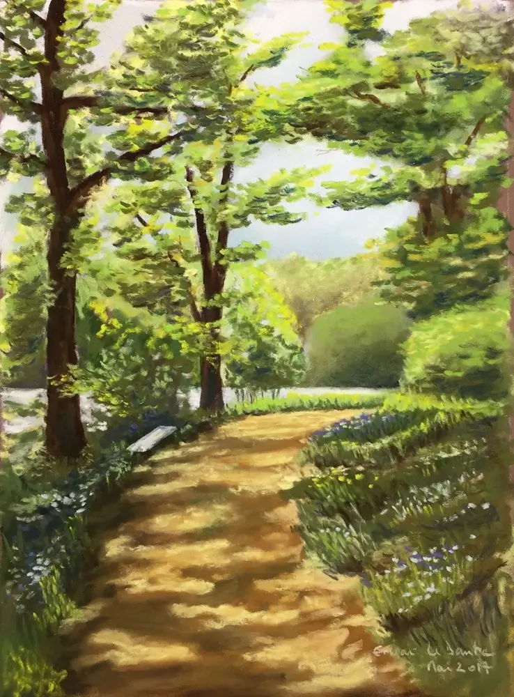 Pastel des bords de l'étang de la geneste