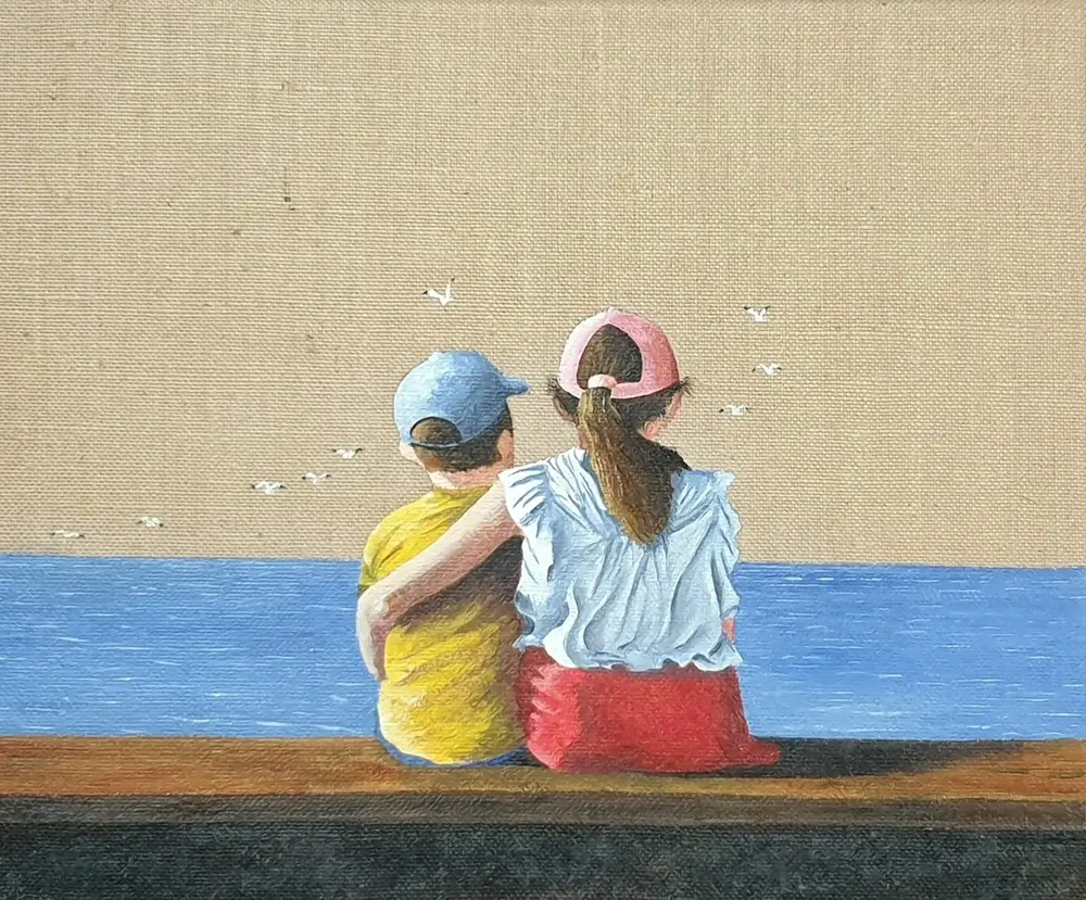 Peinture acrylique de Soline et Gabin