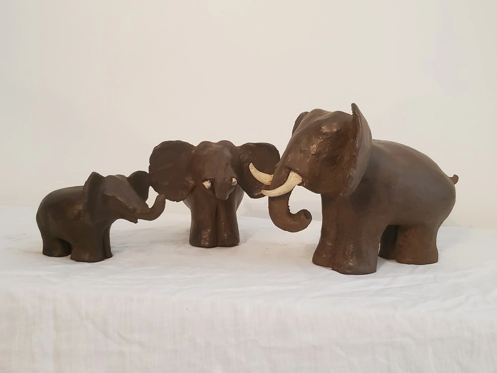 Sculpture trois éléphants