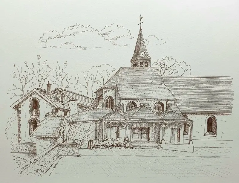 Parvis de l'eglise de Buc